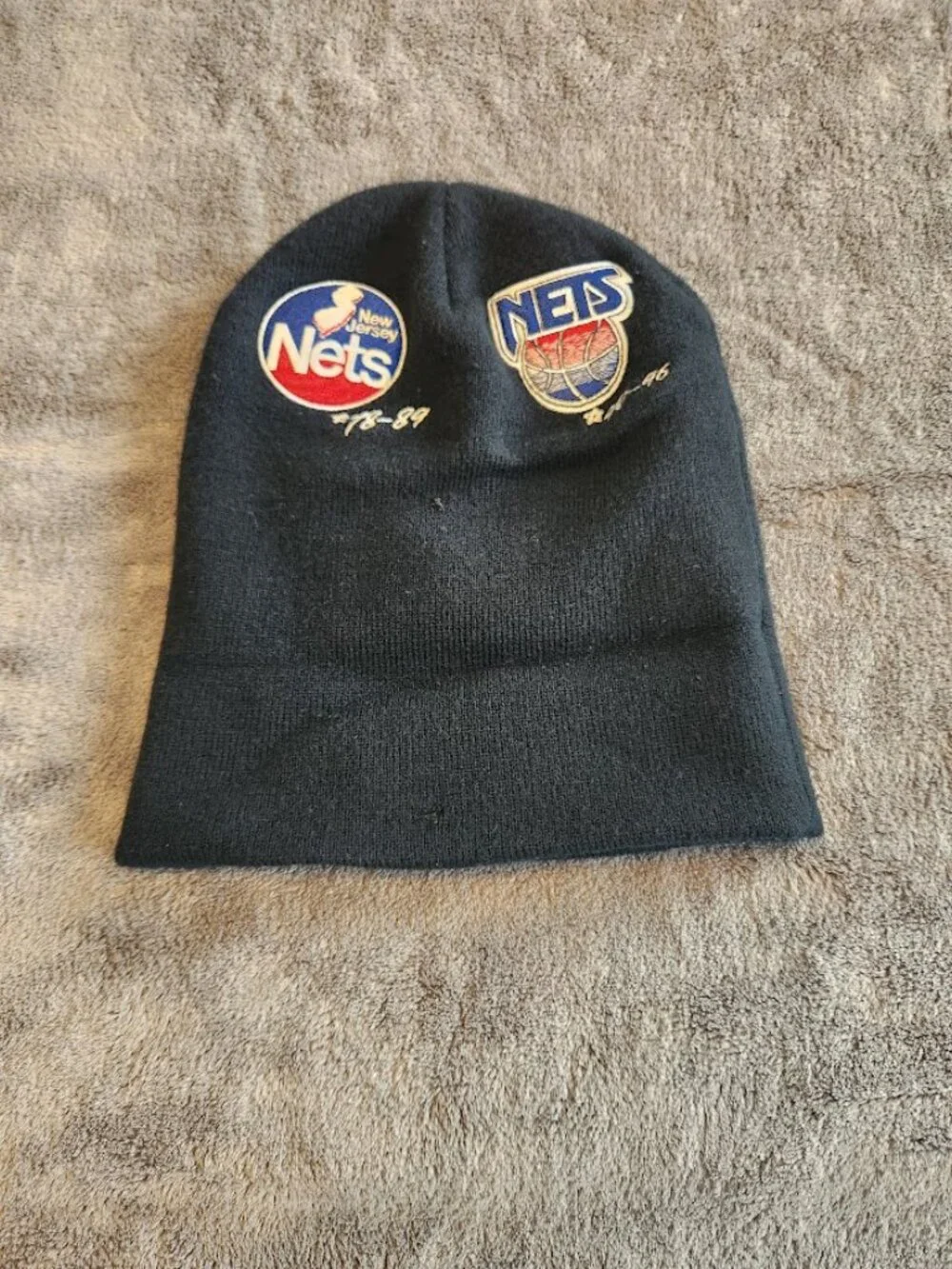Mitchell & Ness New Jersey Nets Hardwood Classics Cuffed Knit Beanie Hat 2021